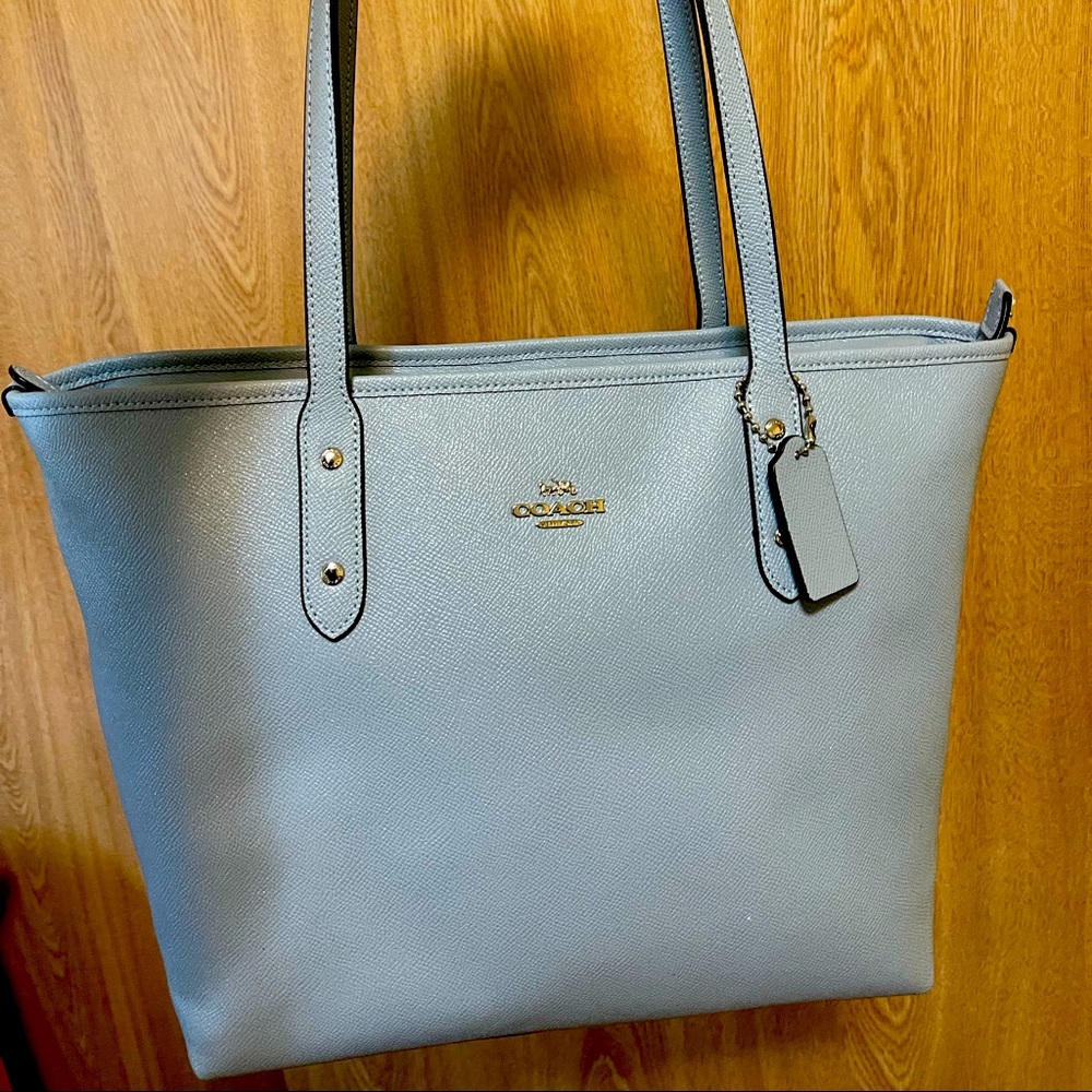 Authentic Baby Blue Coach Tote